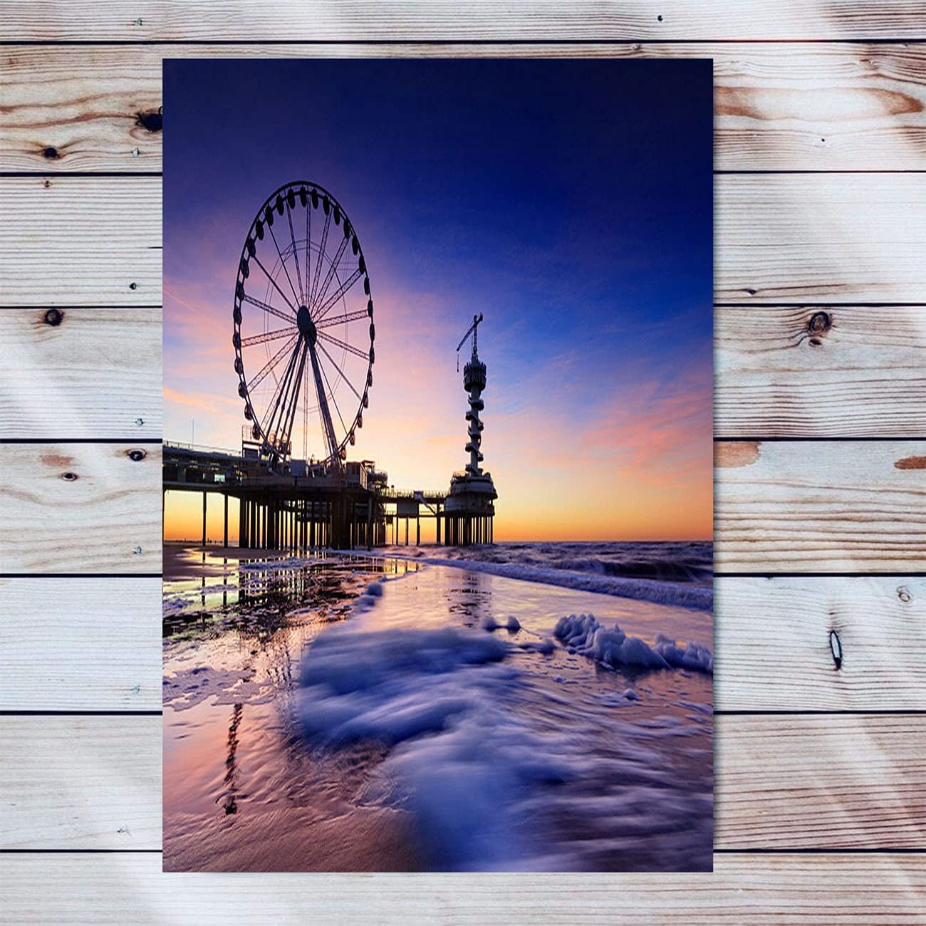 Ocean Scenery Blue Black Canvas Wall Art For Living Room Modern Artwork