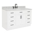thumbnail image 4 of Ariel Hepburn 55 In. Oval Sink Vanity With Carrara White Countertop In White, 4 of 10