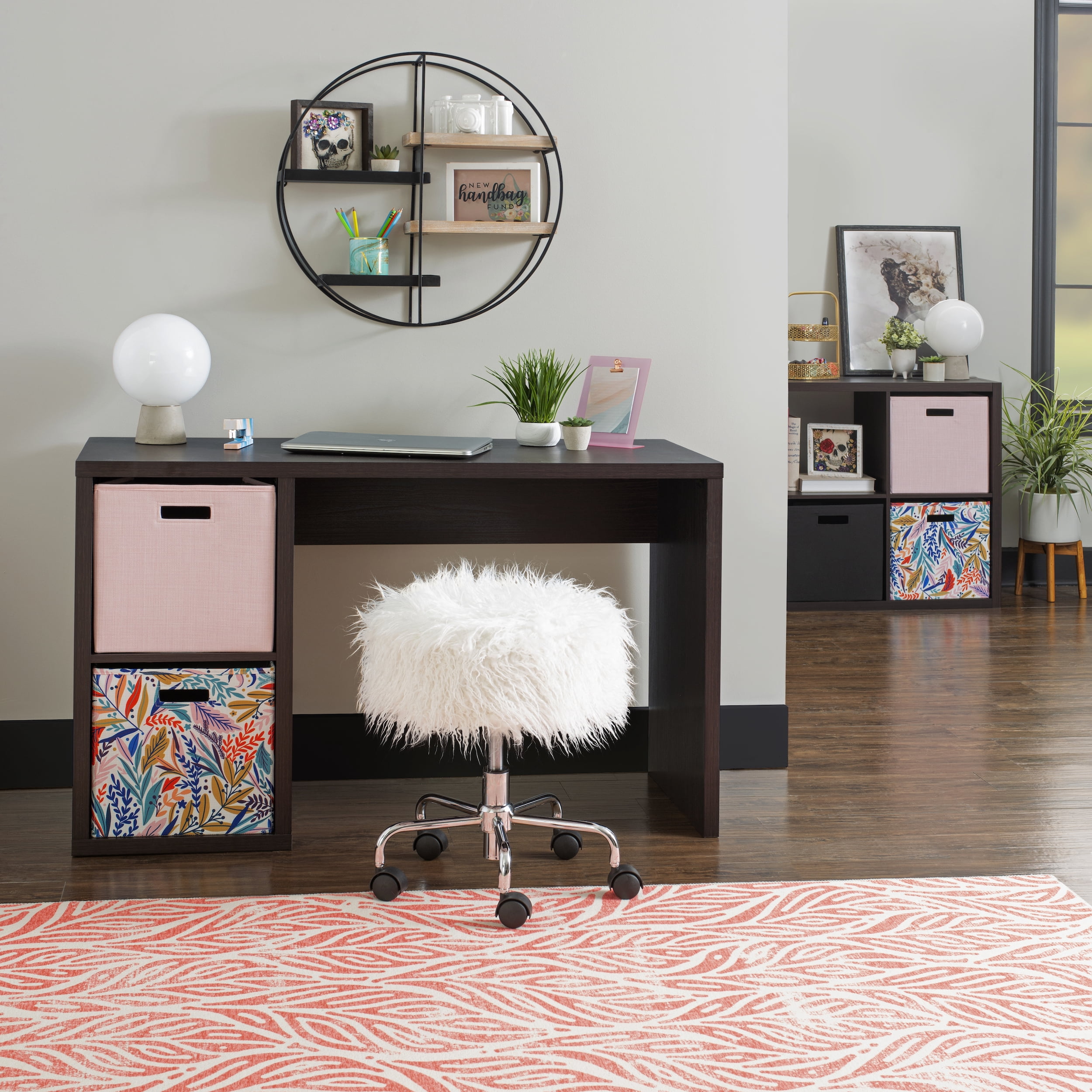 Linon Duhon Transitional Double Cubby Storage Writing Desk, Espresso