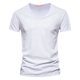 thumbnail image 1 of Camiseta 100% de algodón para hombre, camisetas con cuello en V de diseño a la moda, camisetas sólidas ajustadas, camisetas para hombre, camisetas de manga corta para hombre, 1 of 5