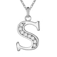 thumbnail image 2 of Sylvtty Initial Necklace 26 Letters Rhinestones Unisex Exquisite Electroplated Necklace for Mothers Day, 2 of 8