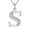 S, variant on harmtty Initial Necklace 26 Letters Rhinestones Unisex Electroplated Necklace for Mothers Day,S