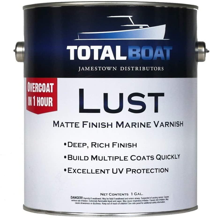 TotalBoat Lust Marine Varnish, High Gloss and Matte Finish for Wood