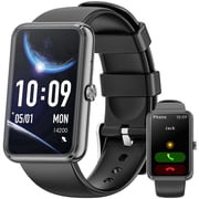 Fitness Tracker, 1.57inch Smartwatch for Men and Women, Gits for Android and iPhone Devices, Step Counting/Bluetooth Calls (Make/Receive), 50+ Exercise Modes, Fitness Watch Gift (Black)