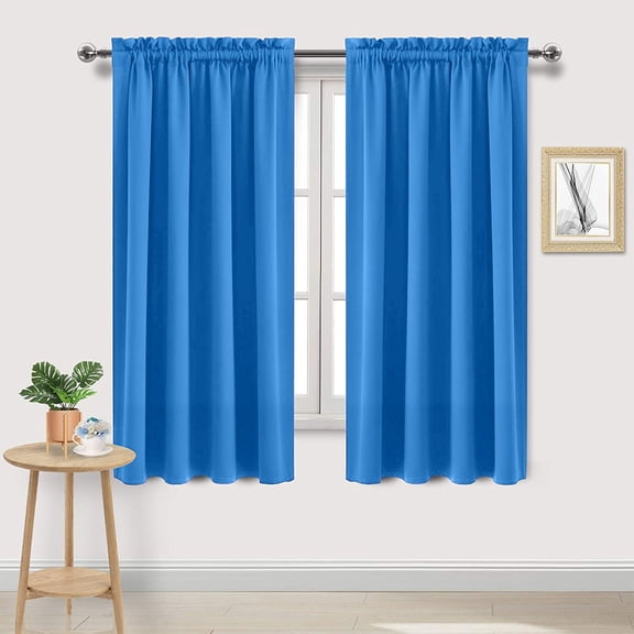 Hmgxay 1PC Curtains, Heat Insulation Curtains for Energy Saving, Sound Insulating Curtains for Bedroom and Kitchen, Darkening Silk Curtains for Improved Sleep(Blue)