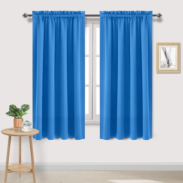 MTBLYS Room Darkening Curtains Blackout Heat Insulation Solid Color Silk Texture Design 1 Panel Bedroom Kitchen Window Decor