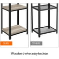 thumbnail image 5 of 30 in Tall End Table, 3-Tier Telephone Table with Strong Wooden Shelves, Small Side Table with Metal Frame for Living Room Office, Small Places, Gray, 5 of 9