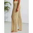thumbnail image 5 of Womens Crochet Cover Up Pants Sheer Mesh High Waist Sexy Casual Knit Summer Swimsuit Coverup Beach Pants, 5 of 6