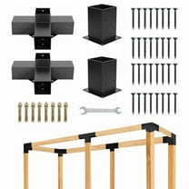 2 Pack Pergola Kit-4 Way 4x4'' T Bracket Corner Bracket/Gazebo Kit DIY Post Base