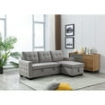 thumbnail image 2 of Reversible Sleeper Sofa, bed,Sectional Storage Sofa Bed,2 seats Corner Sofa Bed With big Storage chaise,, skin-feeling velvet fabric for Living Room Furniture Light Grey, 2 of 9