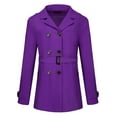 thumbnail image 5 of INSPIRE CHIC Men's Overcoat Double Breasted Notch Lapel Trench Coat with Belt, 5 of 6