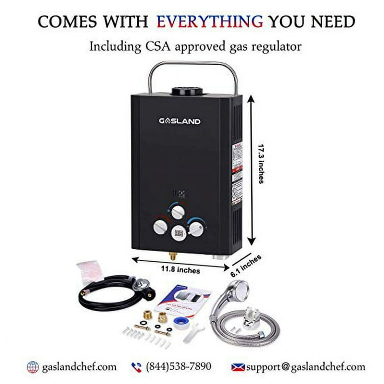 Gasland BE158B 1.58GPM 6L Outdoor Portable Gas Water Heater - Walmart.com
