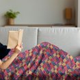 thumbnail image 3 of Mandala Soft Flannel Fleece Throw Blanket, Geometric Checkered Pattern with Various Classical National , Cozy Plush for Indoor and Outdoor Use, 50" x 70", Multicolor, by Ambesonne, 3 of 5