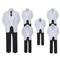 thumbnail image 1 of 5-7pc Formal Black White Suit Set Lilac Bow Long Tie Vest Boy Baby Sm-20 Teen, 1 of 3