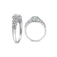 thumbnail image 4 of 1/3 Carat (Ctw) Aquamarine Heart Ring in 10K White Gold with Accent Diamonds for Women, 4 of 6