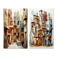 thumbnail image 2 of Designart "Multidimensional Cubist Art I" Cubism Wall Art Set Of 2 - Multi-Color Abstract Canvas Set For Living Room Decor, 2 of 7