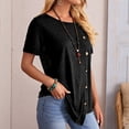 thumbnail image 2 of Women Short Sleeve Round Neck Shirts Summer Fashion Basic Tee, 2 of 9