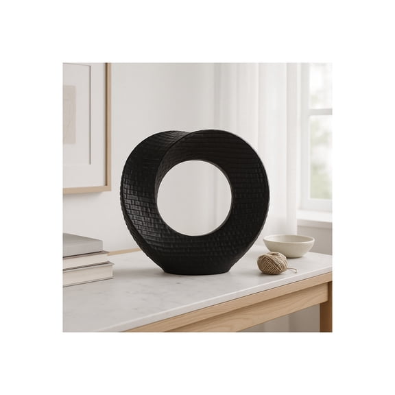 Decorative Home Decor Sculpture - Bathroom Accessory, Office and Room Decor Statement Piece - Modern Statue Accent for Living Room Decor, Bookself, Coffee Table or Artful Ornaments - 10" Black