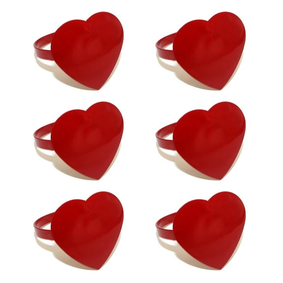 6pcs Valentines Day Heart Napkin Rings Napkin Holders for Weddings Anniversaries and Holiday Table Setting
