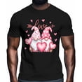 thumbnail image 2 of Camisetas informales de manga corta con diseño de gnomo y corazón rosa para hombre, para el Día de San Valentín, 2 of 8