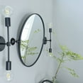 thumbnail image 5 of Round Pivot Bathroom Mirror Black Circle Metal Framed Tilting Beveled Vanity Mirrors 24", 5 of 7