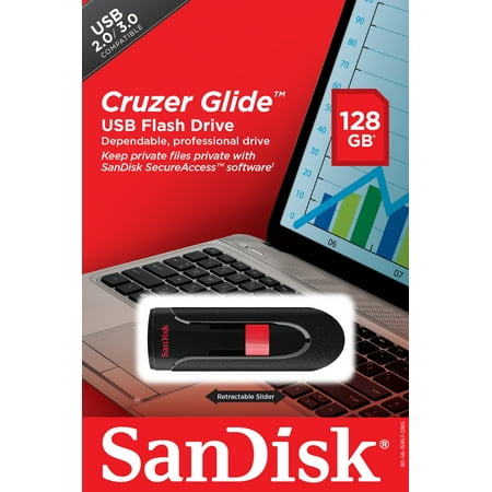 SanDisk Cruzer Glide CZ60 128GB USB 2.0 Flash Drive -