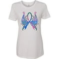 thumbnail image 3 of Inktastic Thyroid Cancer Awareness with Butterfly Ribbon Words Women's T-Shirt, 3 of 5