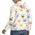 thumbnail image 6 of Pofeuu Colorful Crabs Print Mens Casual Hooded Collar Drawstring Hoodies Pullover Sweatshirts Casual Long Sleeve Shirts-Large, 6 of 7