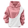 thumbnail image 5 of vigerkar Womens Kangaroo Pouch Color-block Hoodie for Dogs Cats Pet Carrier Hoodie Long Sleeve Hooded Pullover Animal Holder Sweatshirt (Pink, XXL), 5 of 7