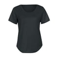 thumbnail image 4 of Uobin Womens Casual Solid Color Scoop Collar Plus Size T Shirts Short Sleeve Loose Summer Tops Tee with Pocket, 4 of 5