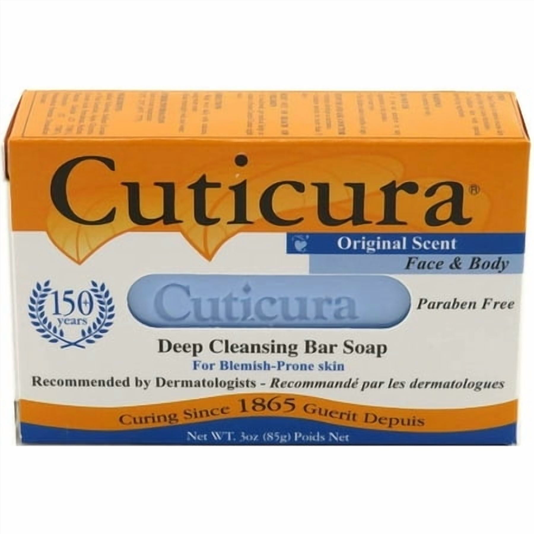 Cuticura Deep Cleansing Face and Body for Blemish Prone Skin Original Scent Bar Soap 3 oz