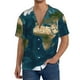 thumbnail image 1 of Fotbe World Map Camisa Estampada de Manga Corta para Hombre, Casual de Verano, Estilo Playero, Sin Arrugas-Medium, 1 of 5