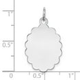 thumbnail image 3 of Auriga 925 Sterling Silver Rh-plt Engravable Polished Front/Satin Back Disc Charm (L-27mm, W-16mm), 3 of 6