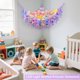 thumbnail image 2 of - Organizador de almacenamiento de juguetes con luz LED, animales de peluche, deción de habitación para niñas, colgante de pared con lentejuelas para recámara de niños, cuarto de bebé, sala, 2 of 5