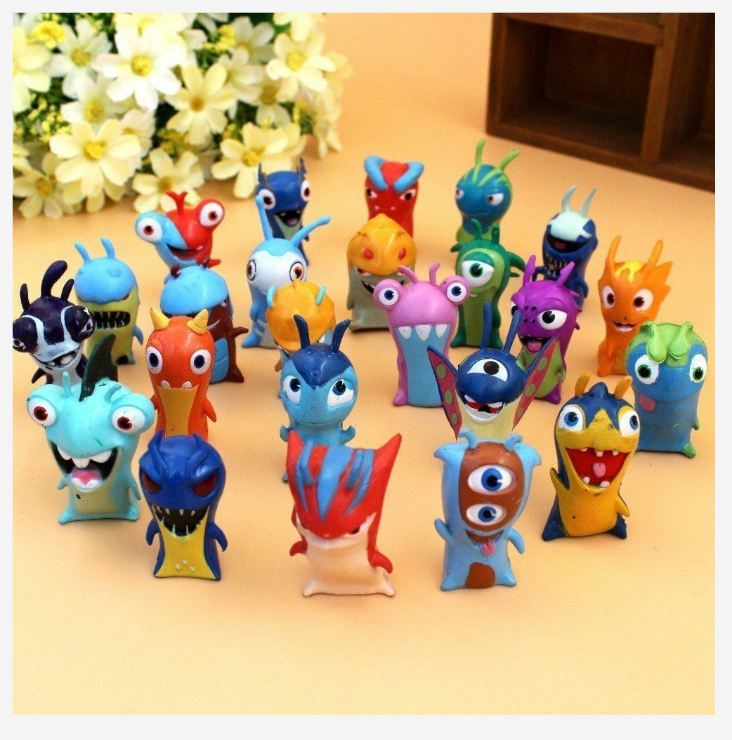 24x Slugterra Elemental Slug Kid Toy Cartoon PVC Figure Decoration Birthday Gift