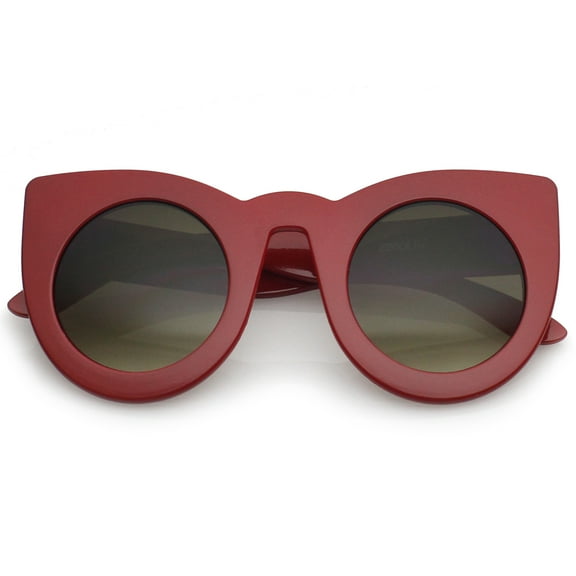 sunglassLA Unisex Womens Bold High Point Tinted Lens Oversize Cat Eye Sunglasses 48mm (Red / Smoke Gradient) - 48mm