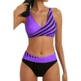 thumbnail image 4 of Vedolay Swimsuit For Women Women Plus Size Tankini Swimsuit Two Piece Flowy Swimdress Bathing Suits with Shorts,Purple L, 4 of 5