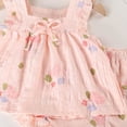 thumbnail image 4 of mgoYE Toddler Baby Girl Summer Clothes 0 6 12 18 24 Months Summer Solid Knit Short Sleeve Tee Flare Pants Set Toddler Bottoms Outfit Size 18-24 Months, 4 of 4