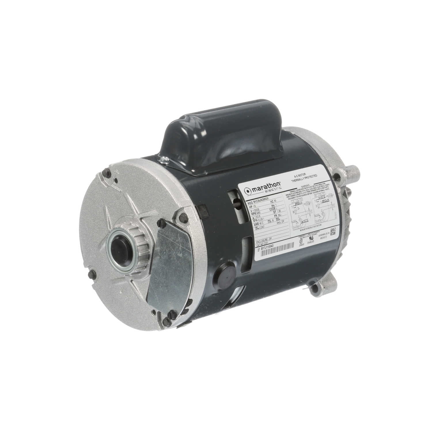 Marathon C331 56J Frame Jet Pump Motor, Single Phase Capacitor Start, C-Face, Open Drip Proof, Ball Bearing, 7.6/3.8 amp, 1/2 hp, 3600 rpm, 115/230V