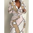 thumbnail image 3 of Vestido de mujer a cuadros con cordón en la cintura retracta vestidos con capucha 2023 primavera otoño nuevo vestido sudadera con estampado de periódico, 3 of 6
