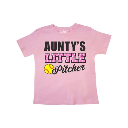 

Inktastic Auntys Little Pitcher Softball Gift Toddler Toddler Girl T-Shirt