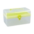 thumbnail image 1 of figatia Nail Art Storage Case Transparent with Compartments Two Tier Container Organizer green, 1 of 9