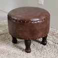 thumbnail image 3 of International Caravan Carmel Tabouret Rond en Faux Cuir 17 Pouces Marron, 3 of 5