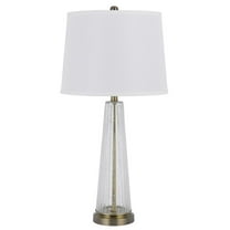 Cal Lighting 150W 3 Way Huxley Glass Table Lamp With Hardback Fabric Shade (Sold In Pairs)