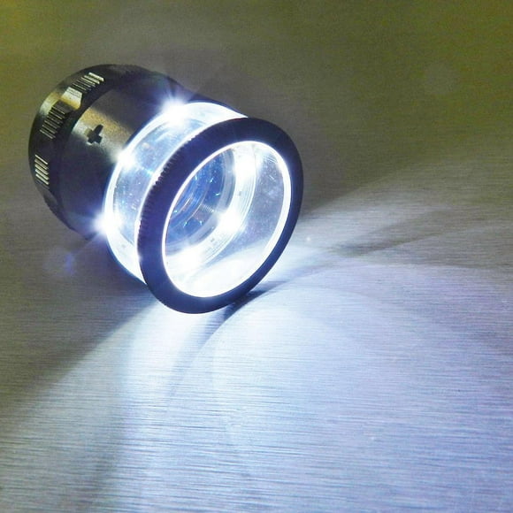Peggybuy 10X Stand Measuring Magnifier Scale Loupe with LED Light Magnifying Glass