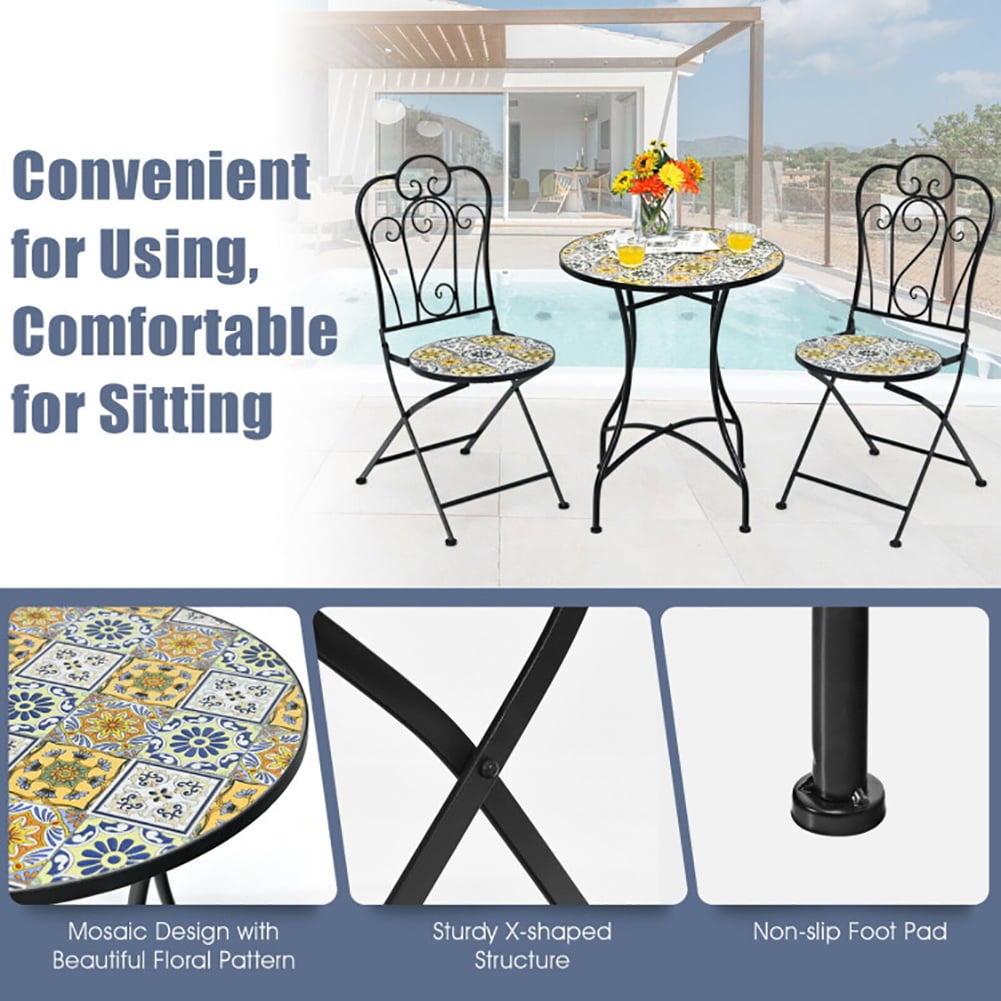 Aimee Lii 28 Inch Mosaic Round Table with Exquisite Floral Pattern, Outdoor Patio Furniture Aimee Lii 28 Inch Mosaic Round Table with Exquisite Floral Pattern, Outdoor Patio Furniture