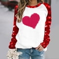 thumbnail image 2 of Long Sleeve Shirts for Women Cropped, Graphic Sweatshirts for Women, White Corset Top Pink Tops for Women Funny Love Heart Print, 2 of 4
