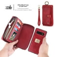 thumbnail image 5 of Galaxy S10 Wallet Case, Alleytech Girls Women Magnets Detachable Zipper Wallet Case Cover PU Leather Folio Flip Holster Carrying Case Card Holder for Samsung Galaxy S10 2019, Red, 5 of 9