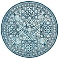 thumbnail image 6 of SAFAVIEH Trace Dulcibella Floral Bordered Wool Area Rug, Navy/Light Blue, 3' x 5', 6 of 8