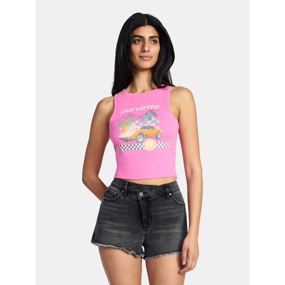 Corvette Race Flags Women's Graphic Tank Top, Sizes XXS-XXL